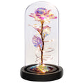 Purple Colorful Artificial Flower Rose Gift, Light up Rose Flowers Gift, Rose Flower in Glass Dome, Women Gifts Idea for Thanksgiving,Birthday, Anniversary on Any Occasion