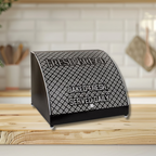 Rustic Black Embossed Bread Box