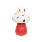 Set of 3 Wooden Americana Mushroom Sitters for Farmhouse Decor