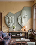 Wabi-Sabi 3D Face Wall Relief Art