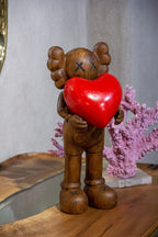 Handcrafted Wooden Art Figure with Heart