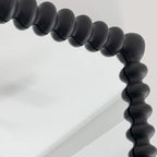 Black Beaded Carved Wood Wall Mirror