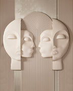 Wabi-Sabi 3D Face Wall Relief Art