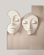 Wabi-Sabi 3D Face Wall Relief Art